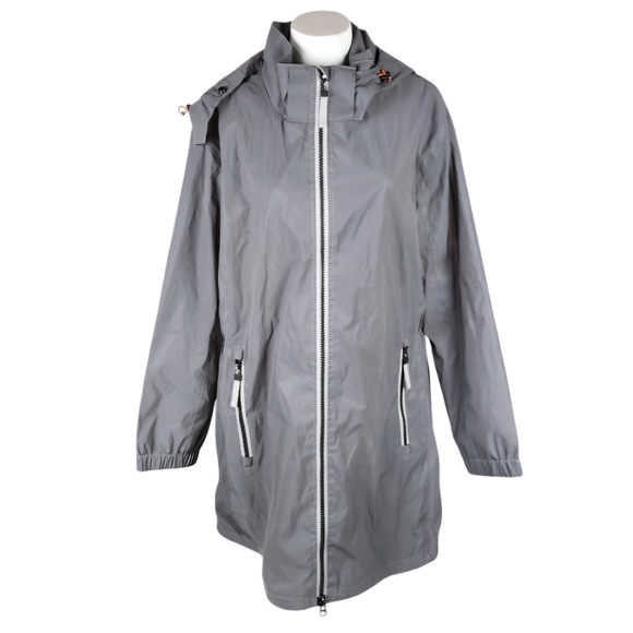 nuage Reflective Hooded Raincoat Silver  Outdoor Size 14 - Picture 5 of 15